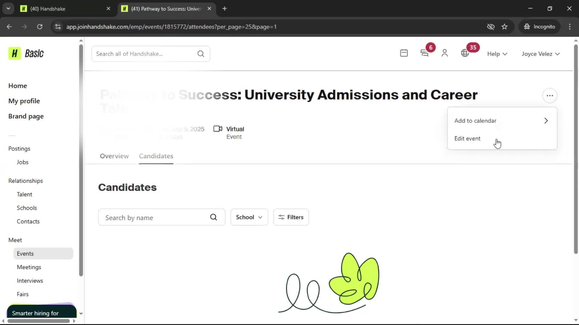 Creating an event on Handshake video thumbnail