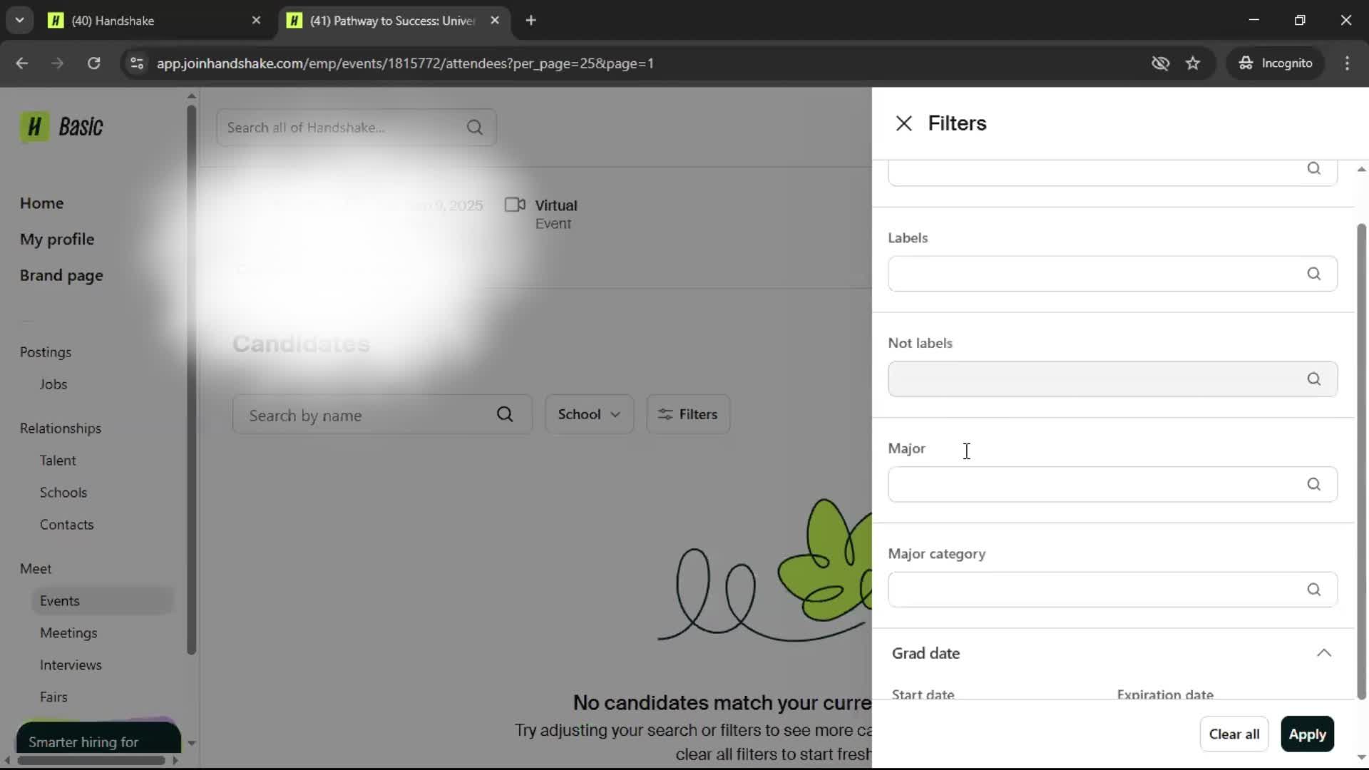 Creating an event screenshot
