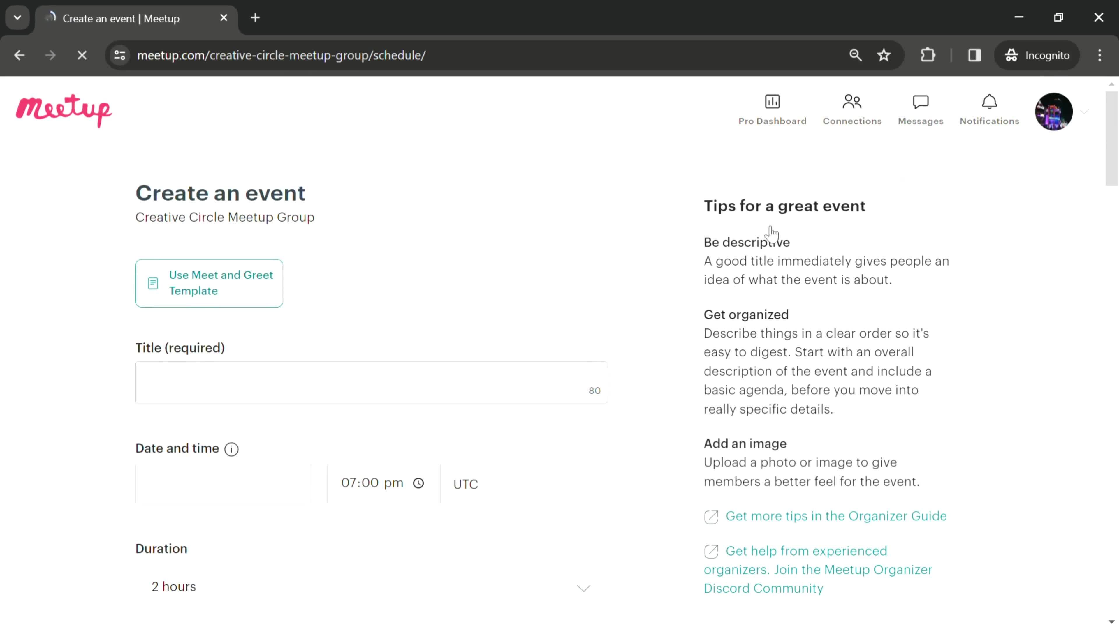 Creating an event on Meetup video thumbnail