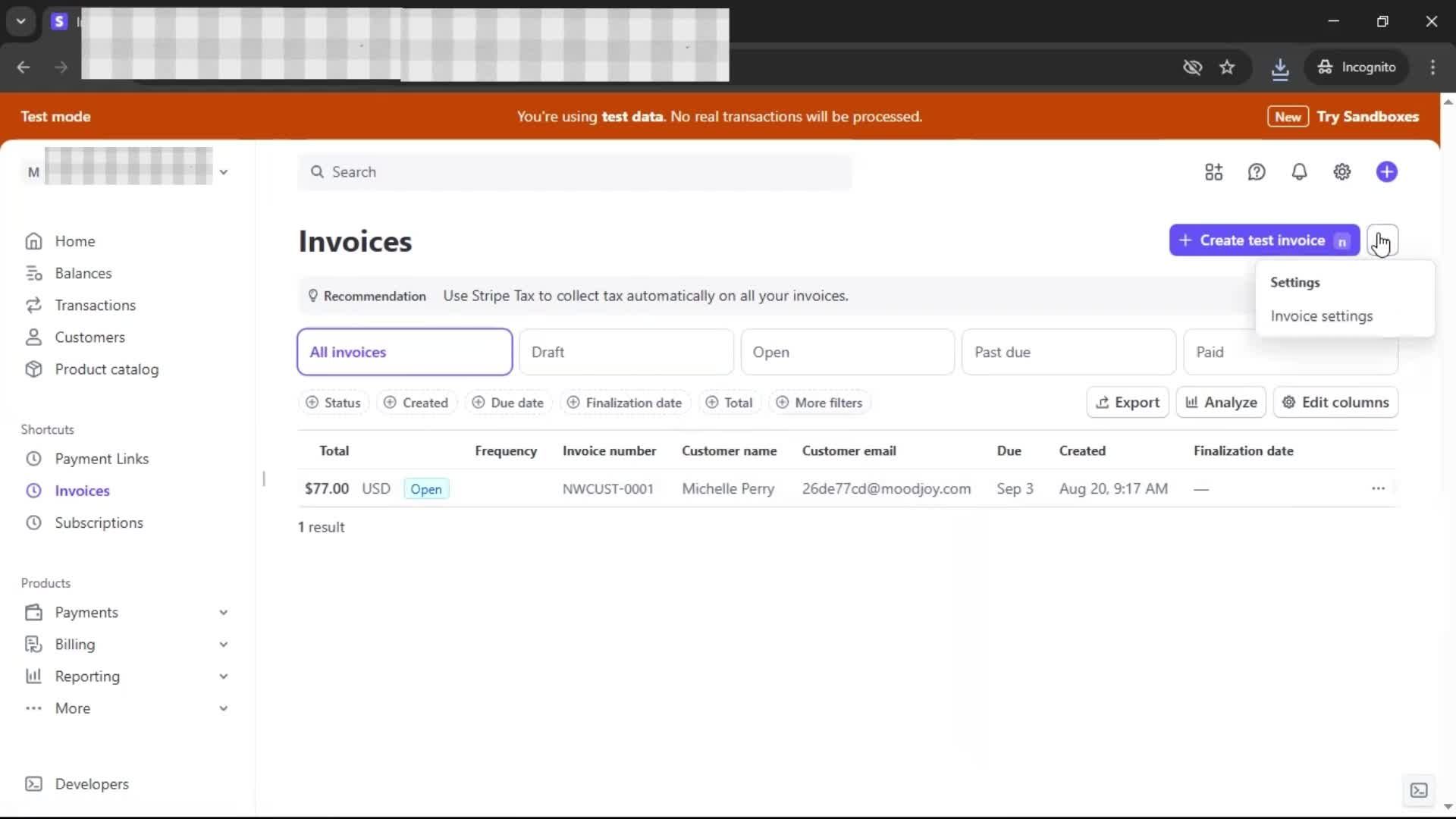 Creating an invoice on Stripe video thumbnail