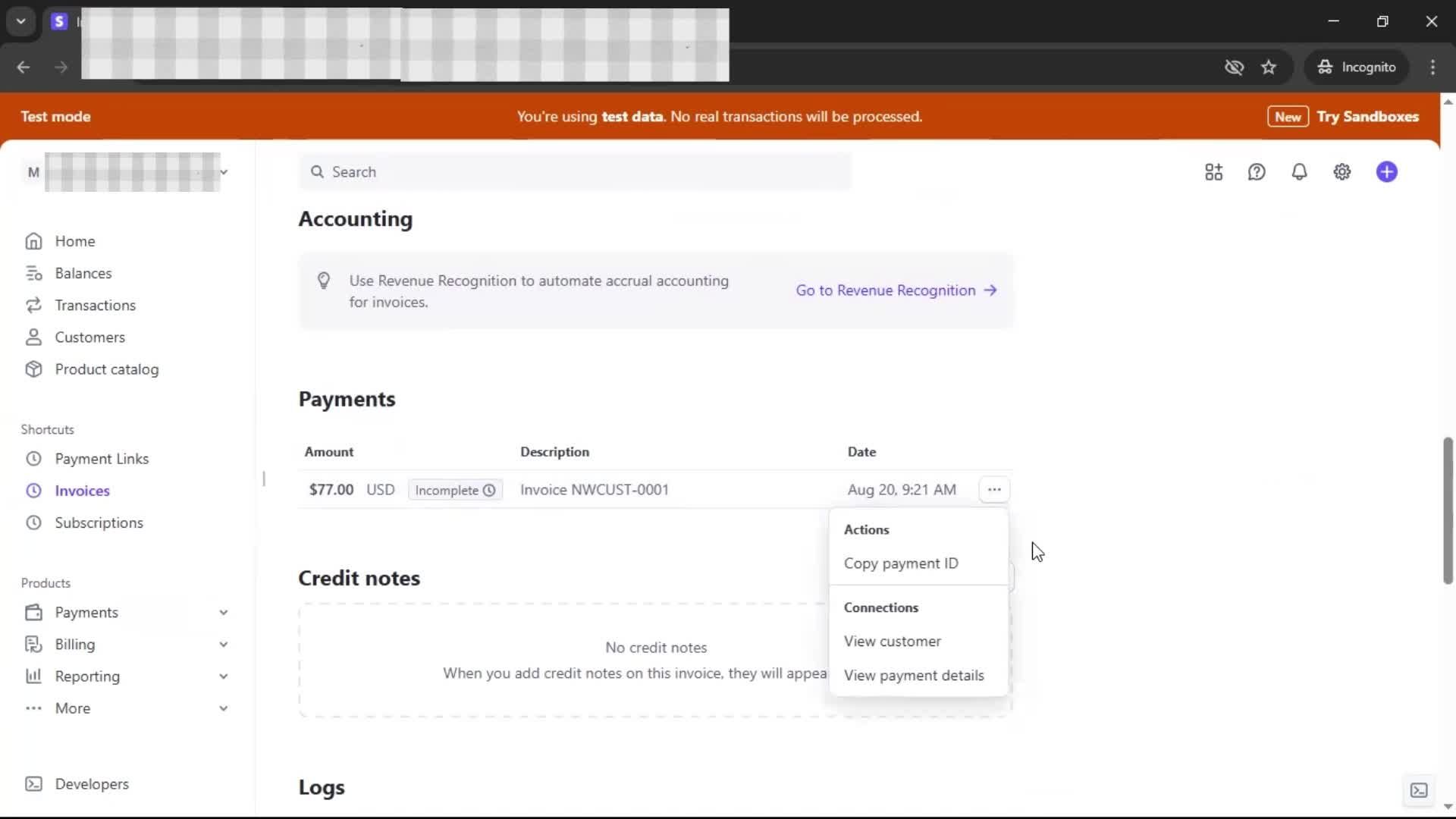 Creating an invoice on Stripe video thumbnail