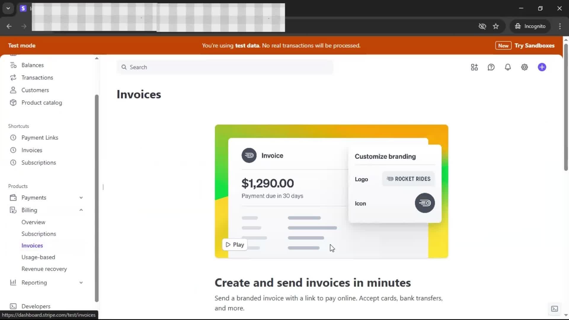 Creating an invoice on Stripe video thumbnail
