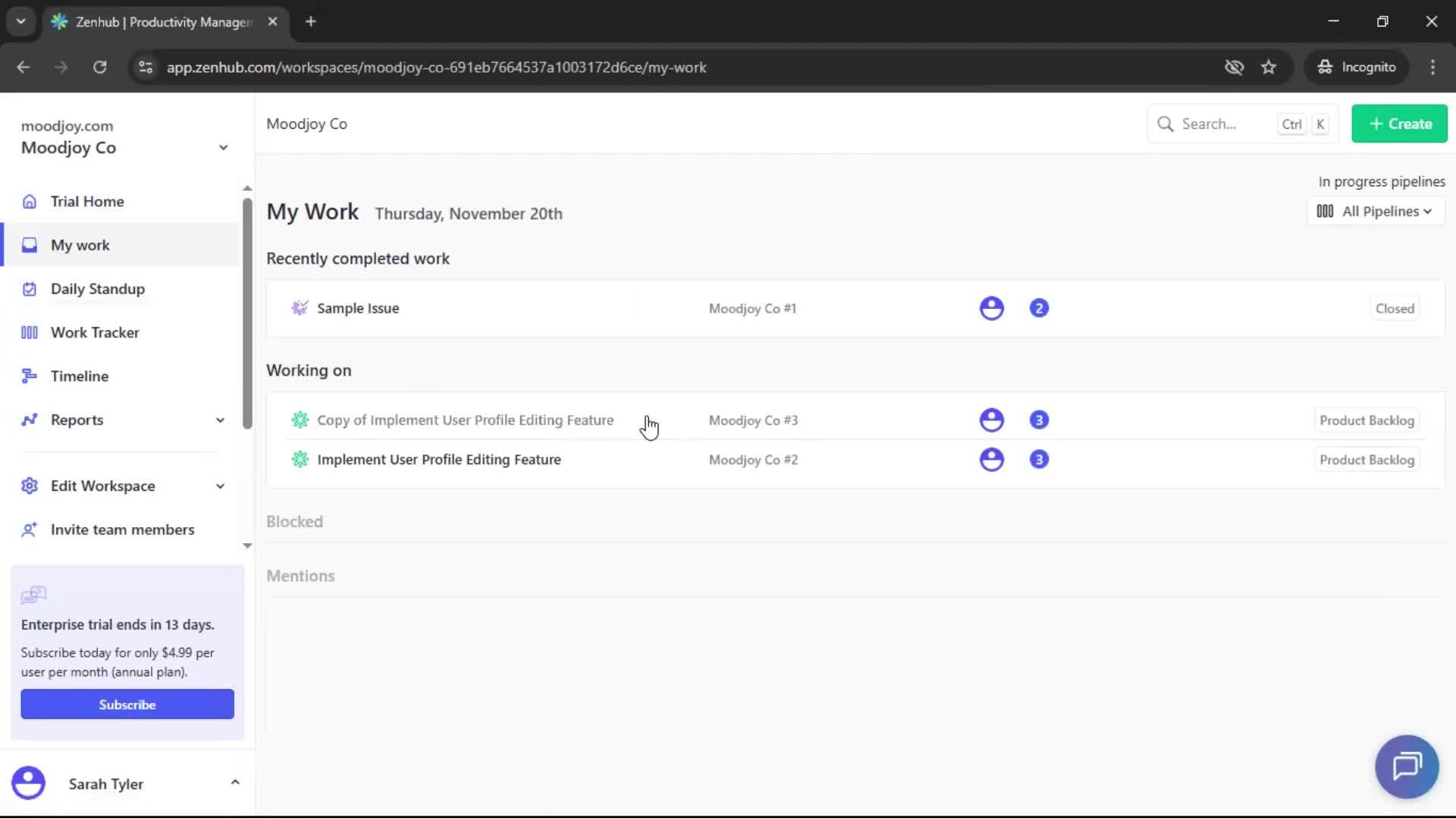 Creating new issue screenshot