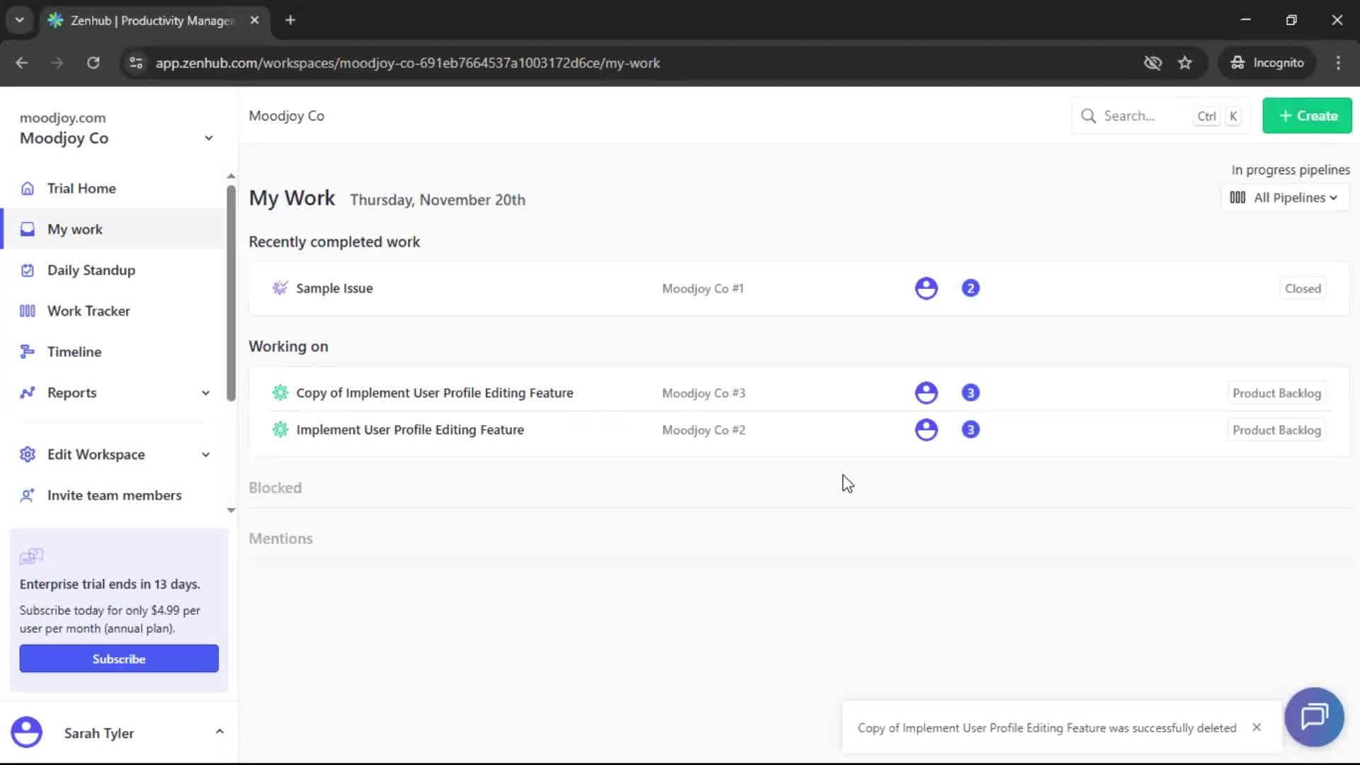 Creating new issue screenshot