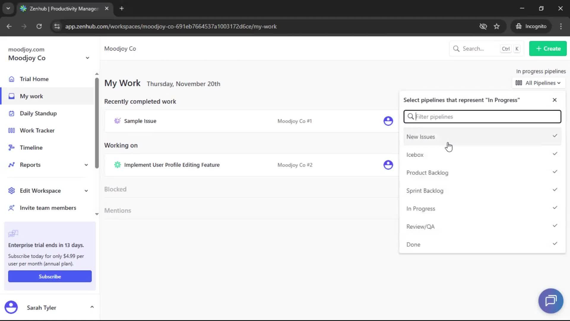 Creating new issue screenshot