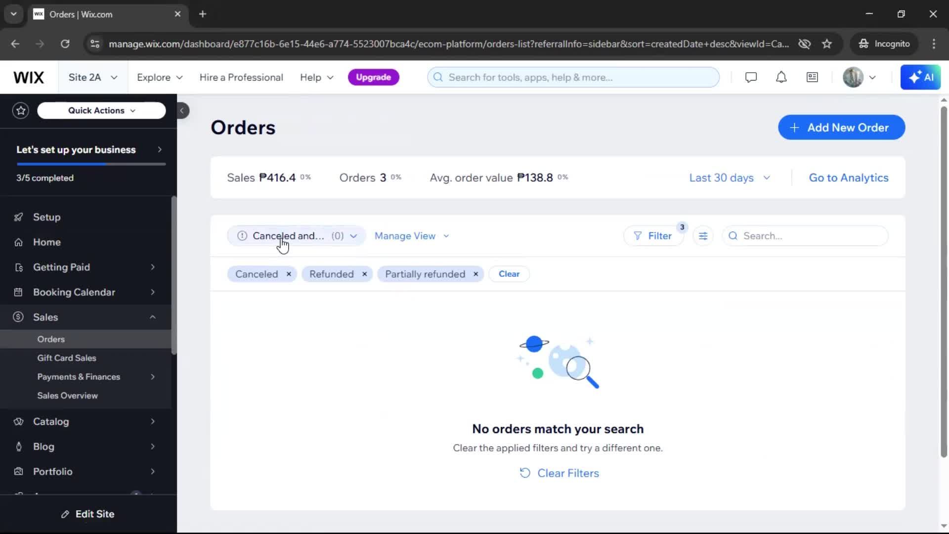 Creating a purchase order screenshot