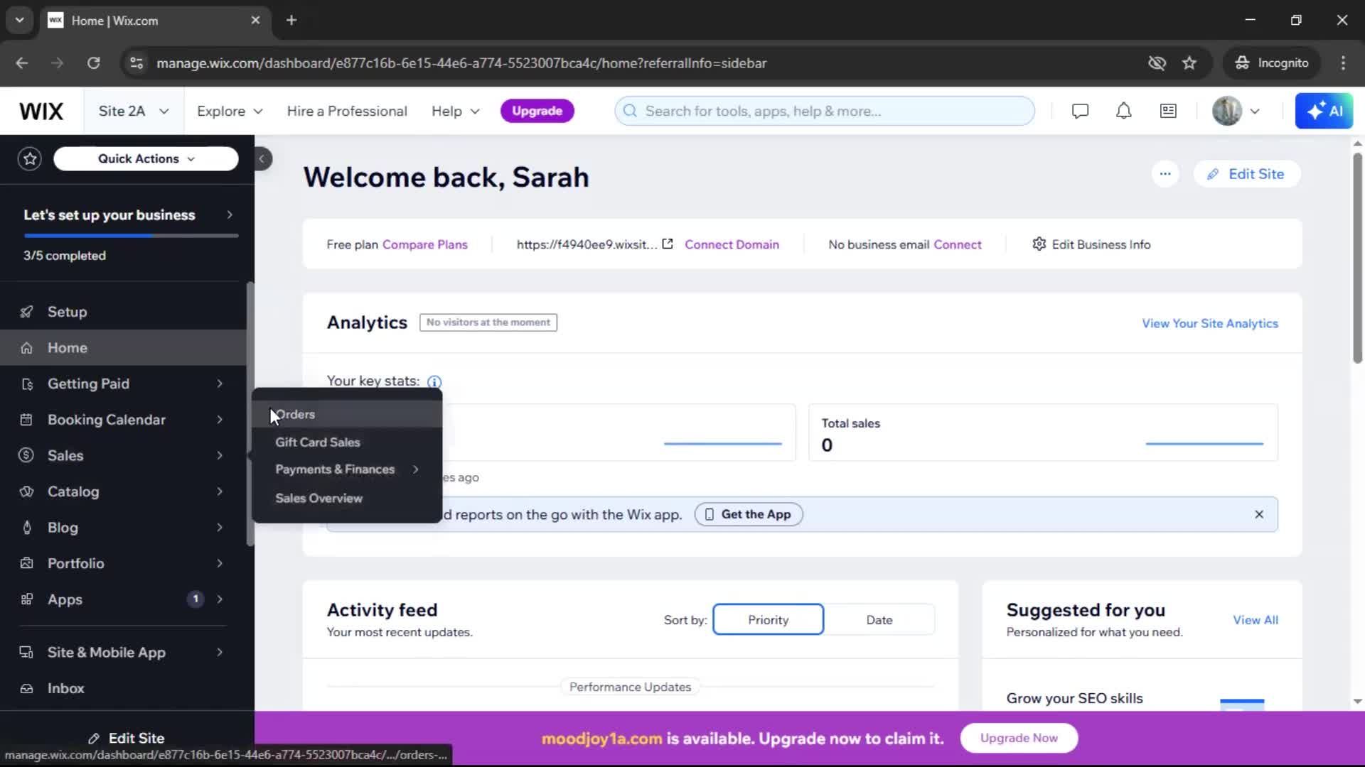 Creating a purchase order screenshot