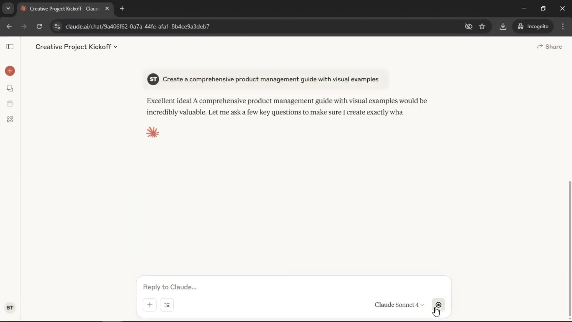 Creating artifacts screenshot