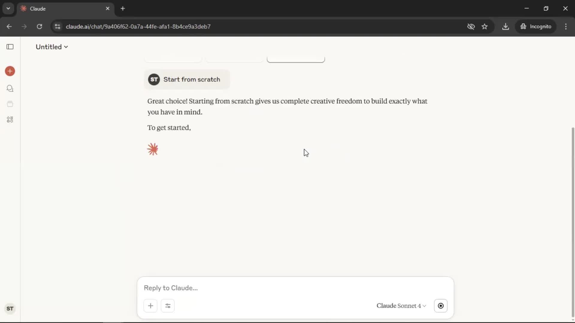 Creating artifacts screenshot