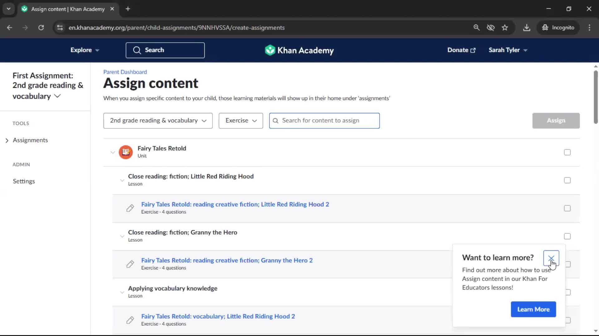 Creating an assignment screenshot