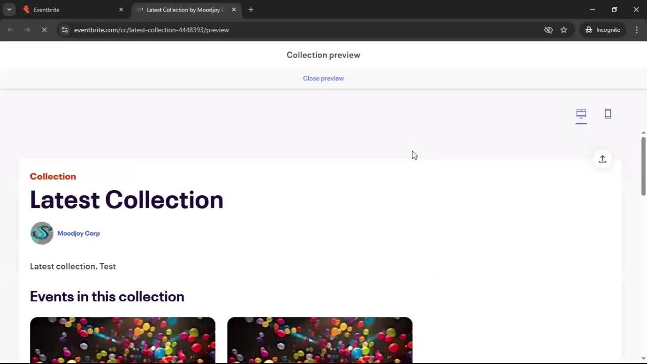 Creating a collection screenshot