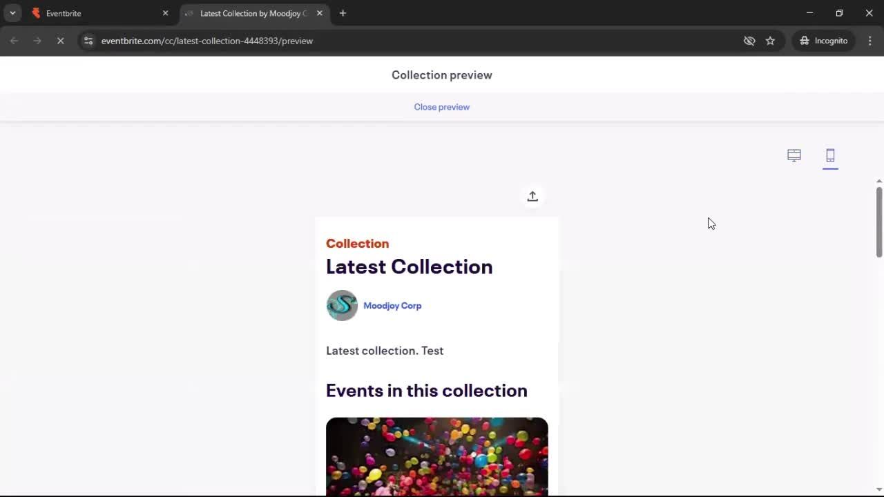 Creating a collection screenshot
