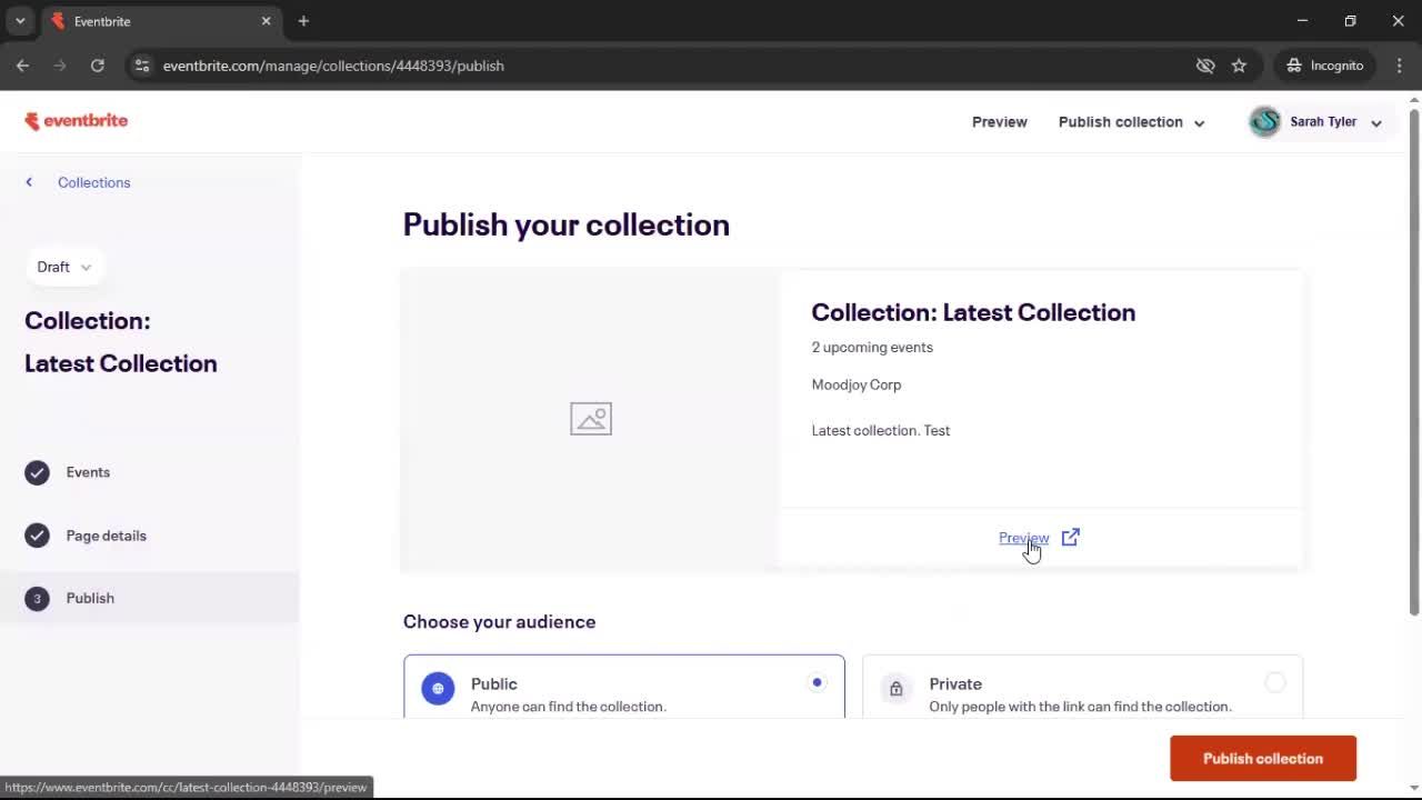 Creating a collection screenshot
