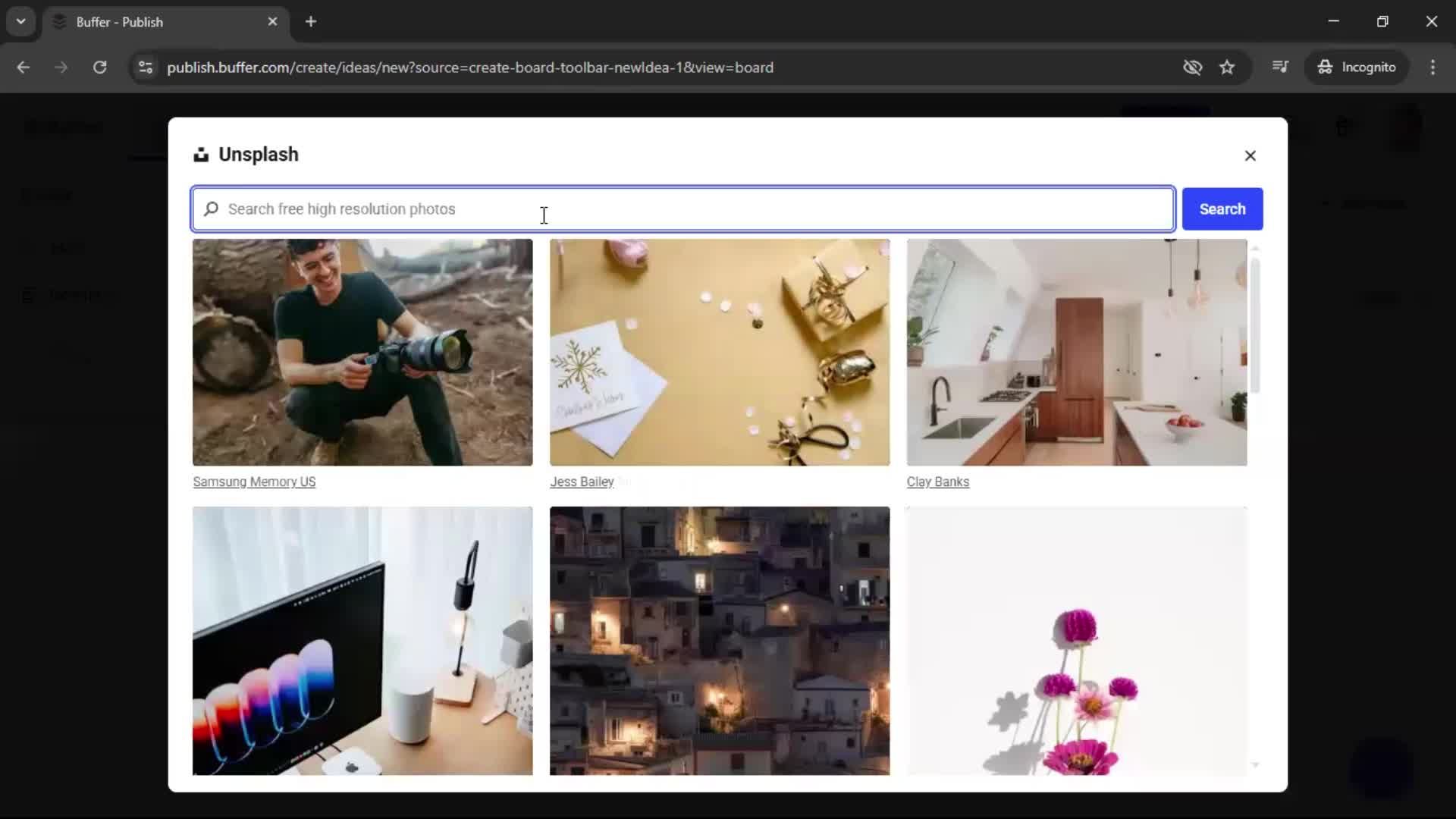 Creating a new idea screenshot