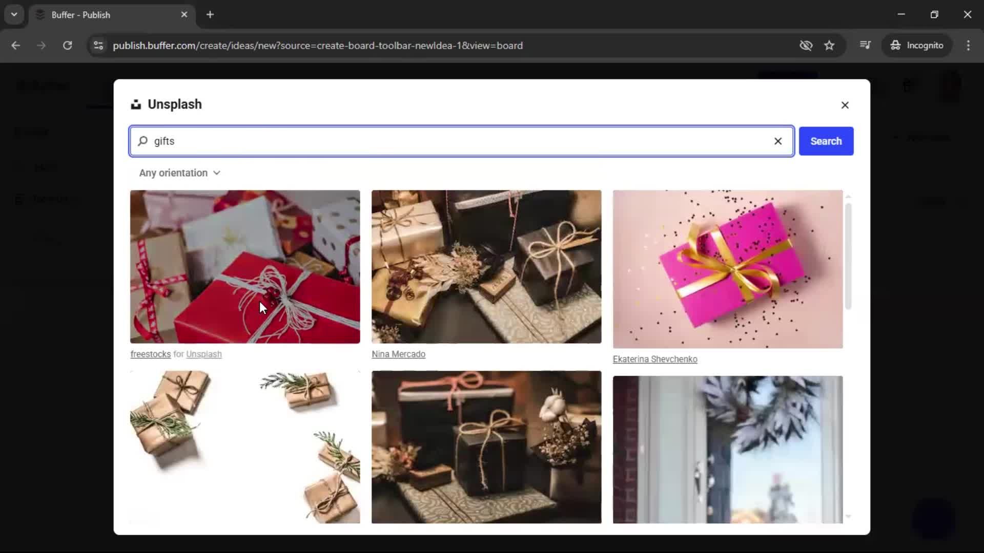 Creating a new idea screenshot