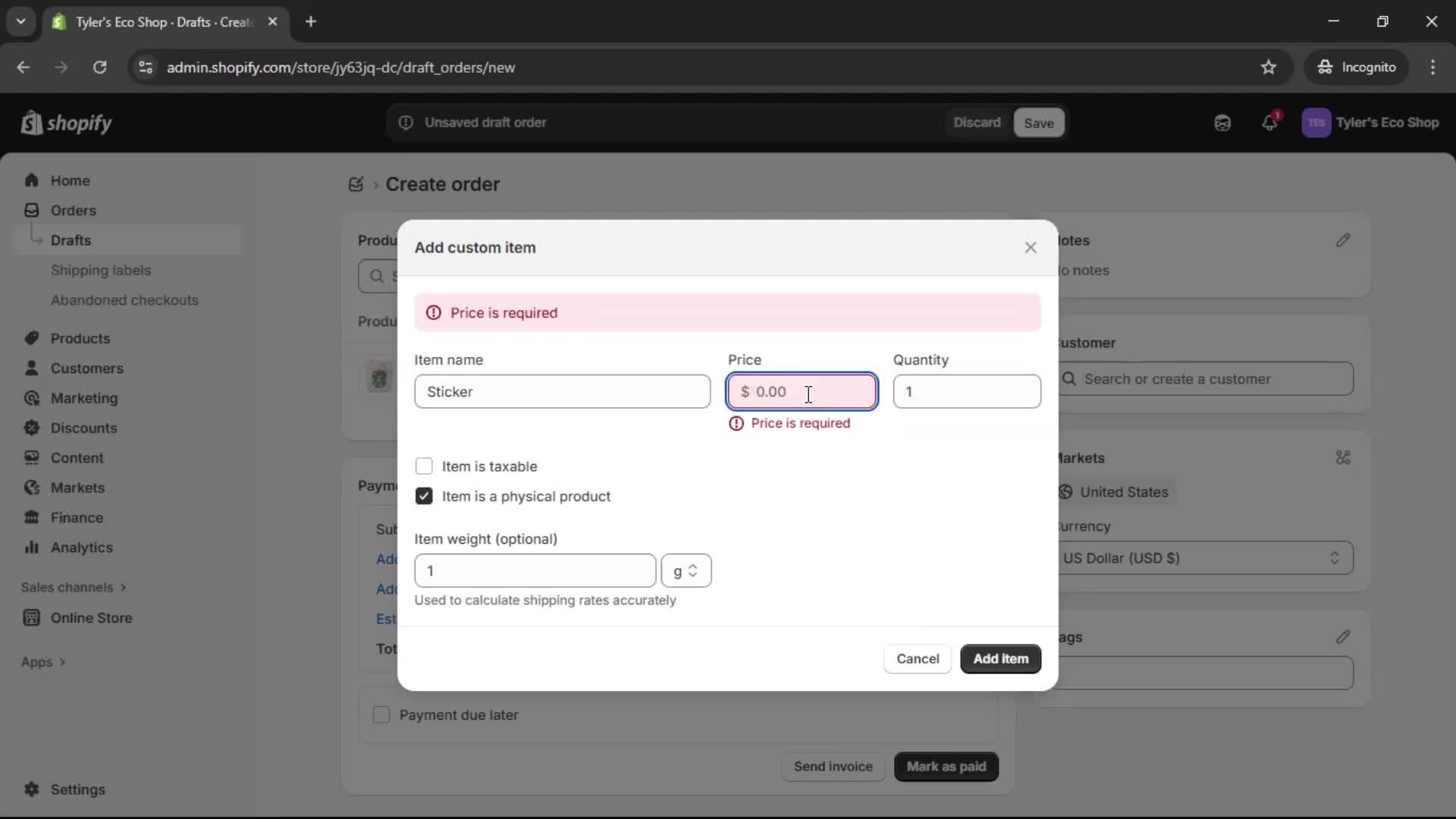 Creating a purchase order on Shopify video thumbnail