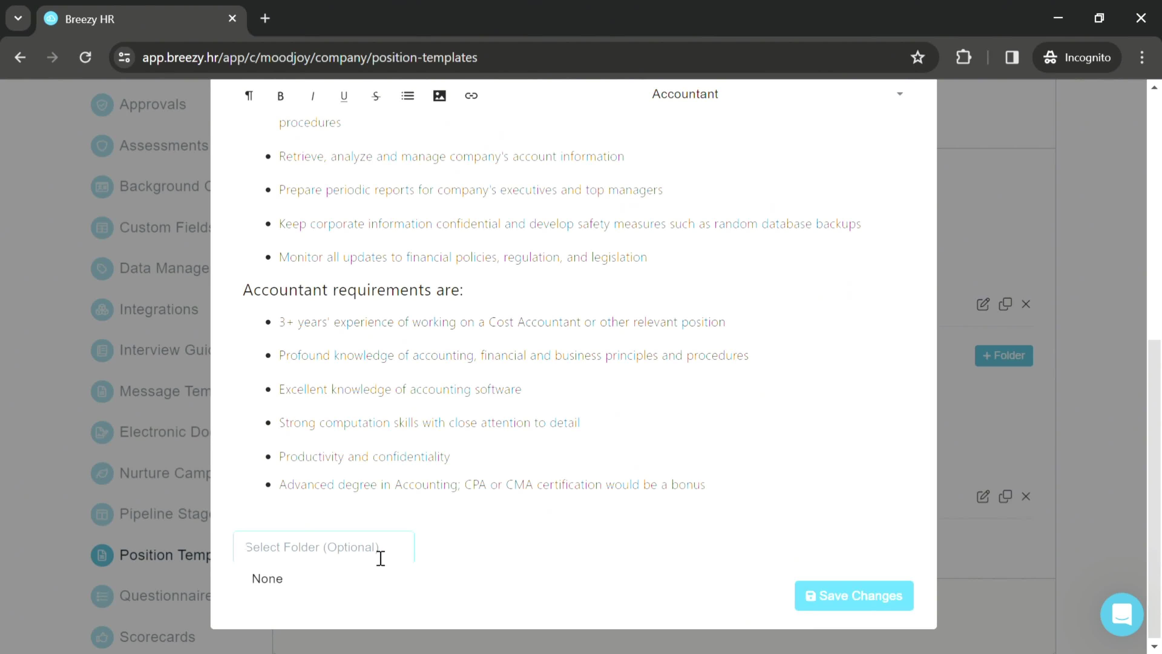 Creating a template on Breezy HR video thumbnail