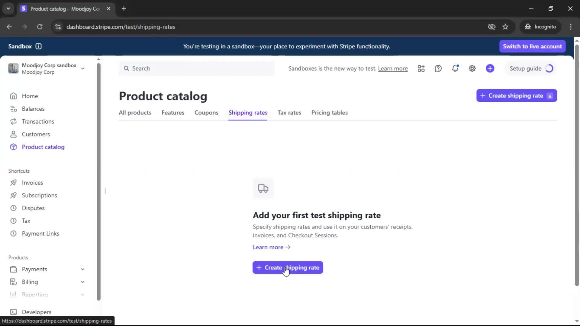 Creating shipping rate on Stripe video thumbnail