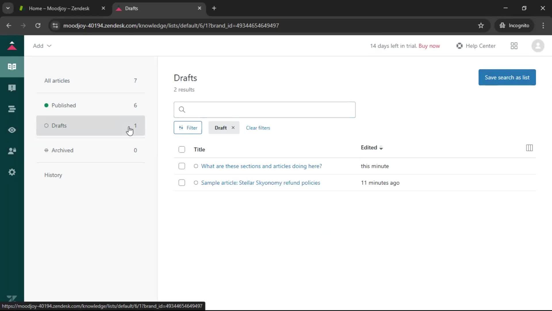 Creating a support article screenshot