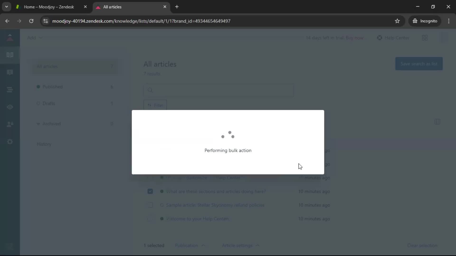 Creating a support article screenshot