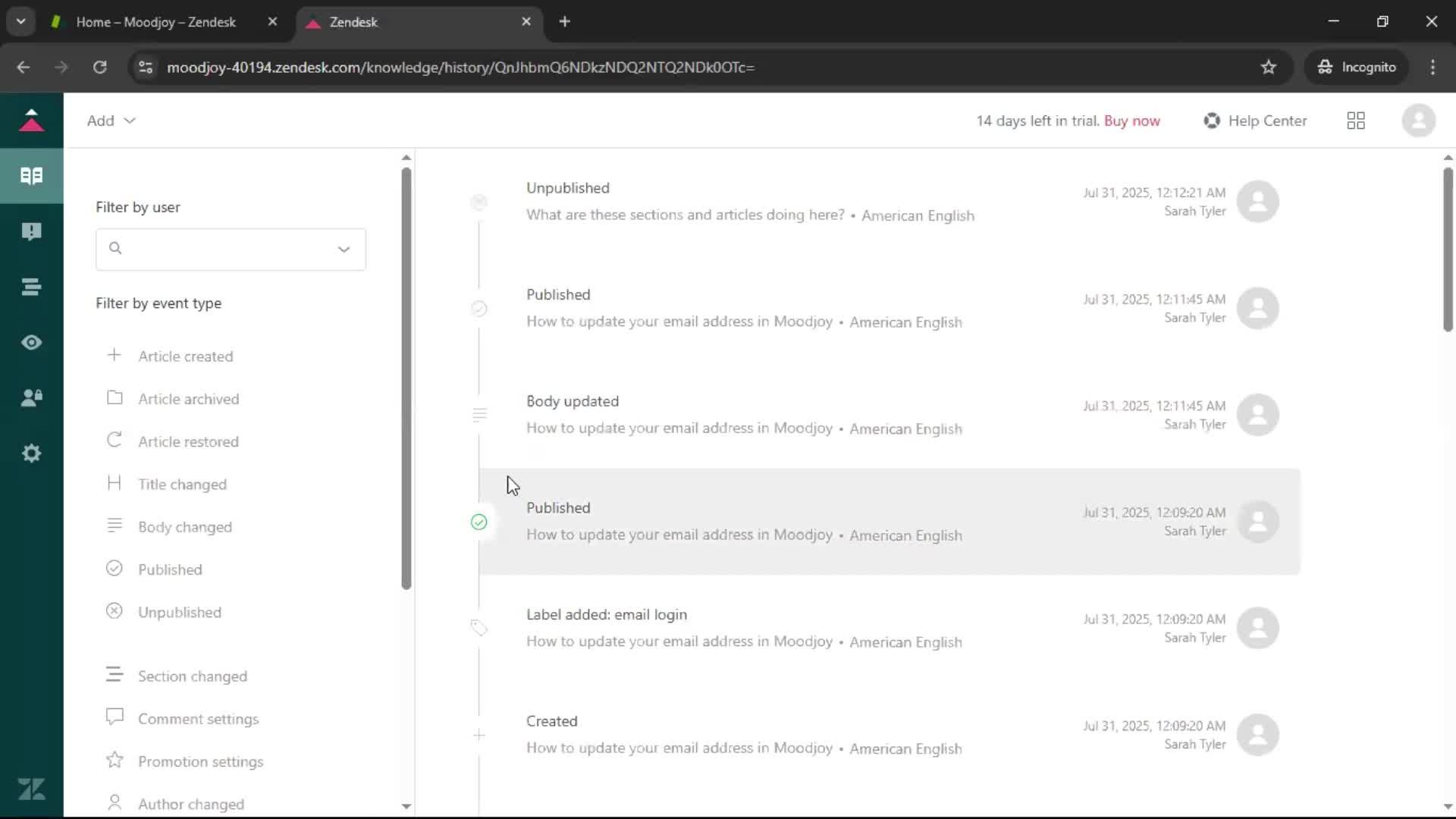 Creating a support article screenshot