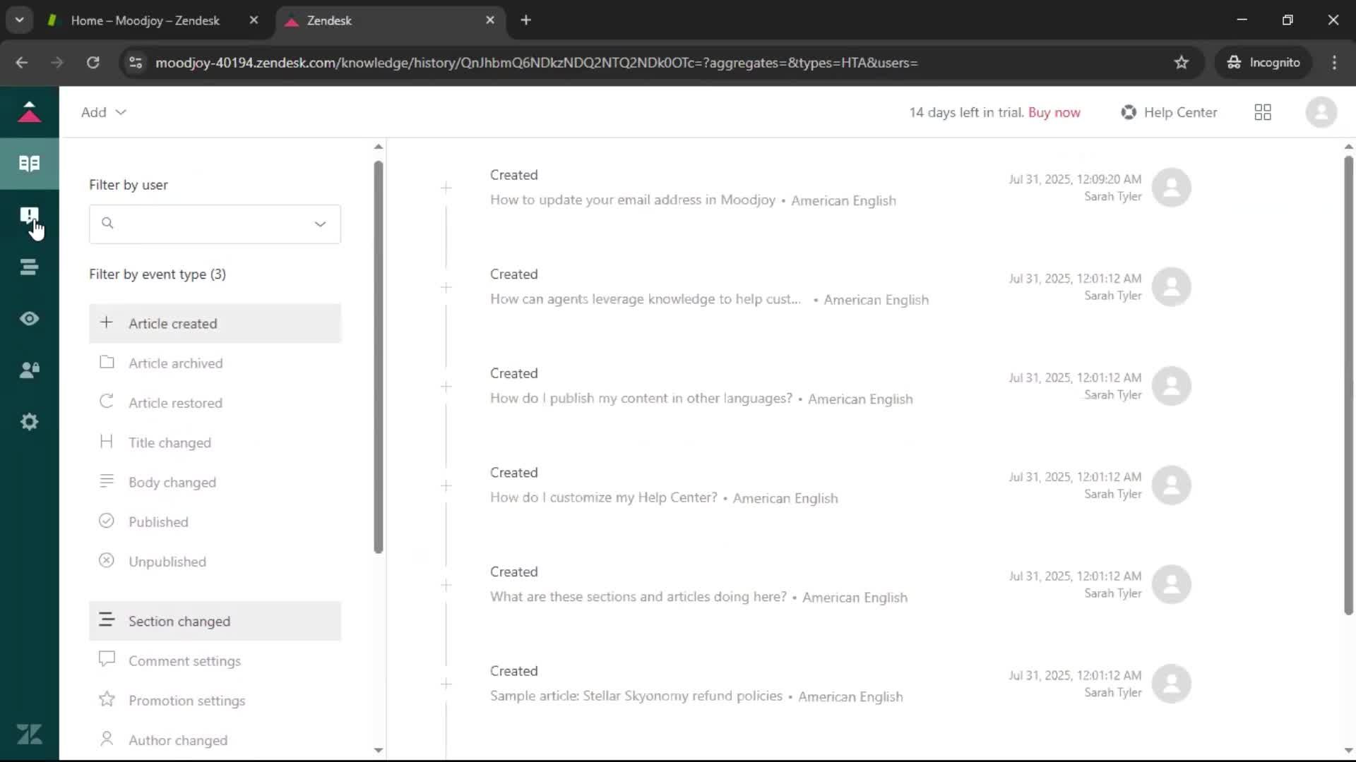 Creating a support article screenshot