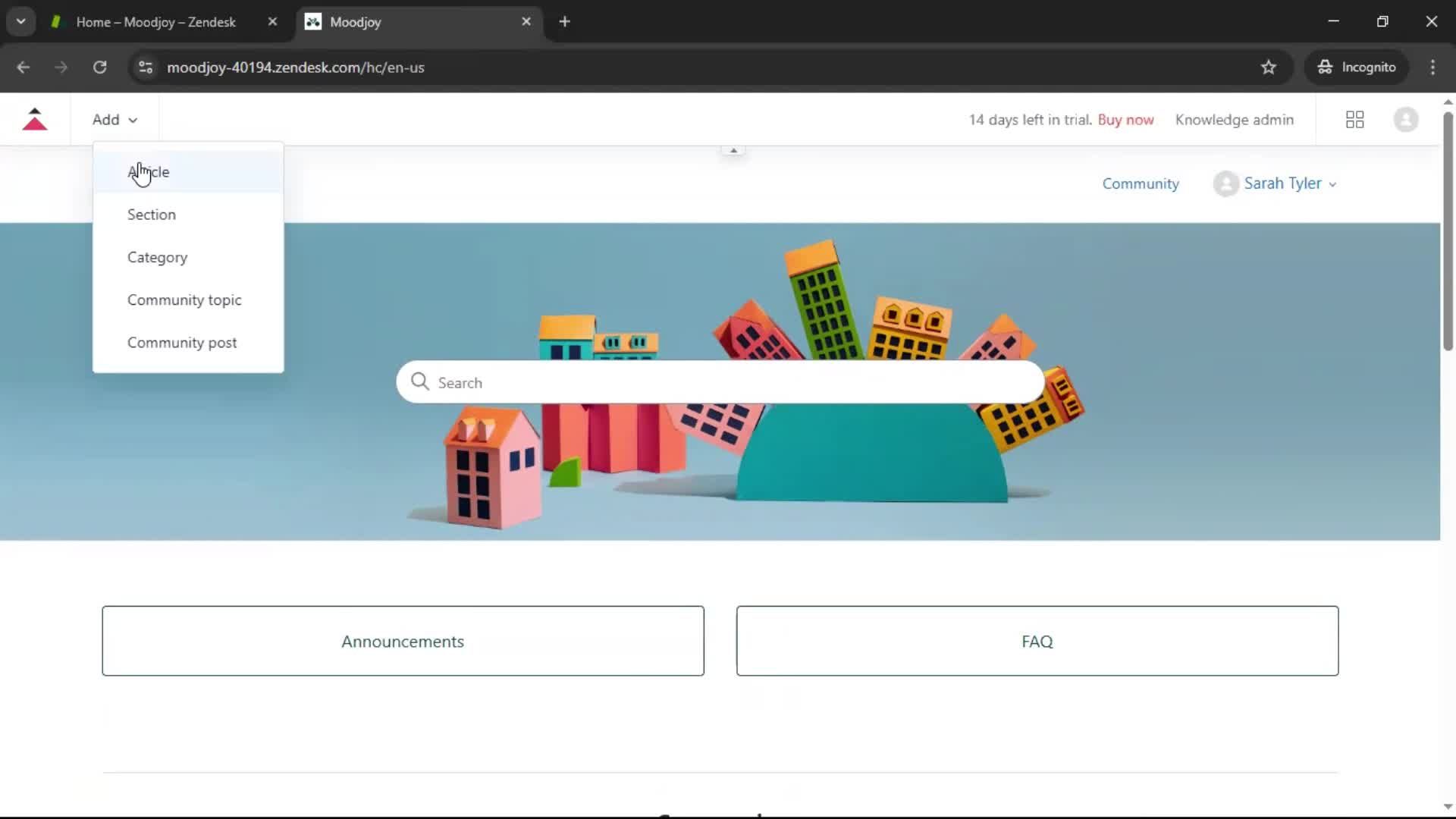 Creating a support article screenshot