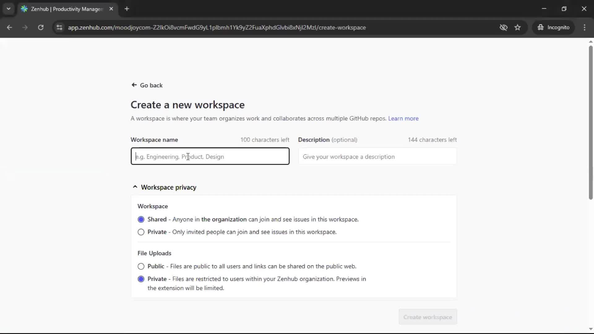 Creating a workspace screenshot