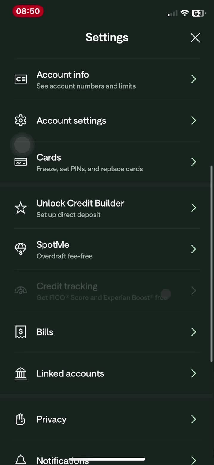 Tracking credit screenshot