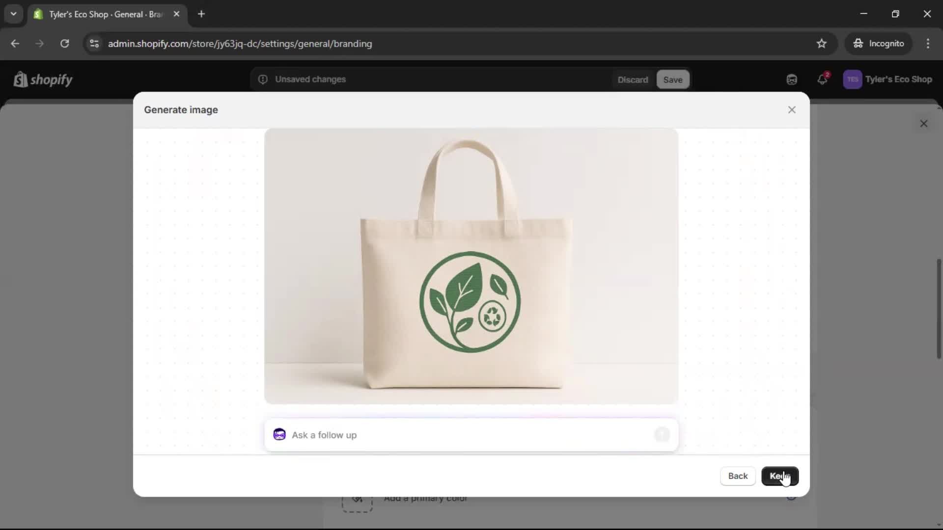 Customization settings screenshot