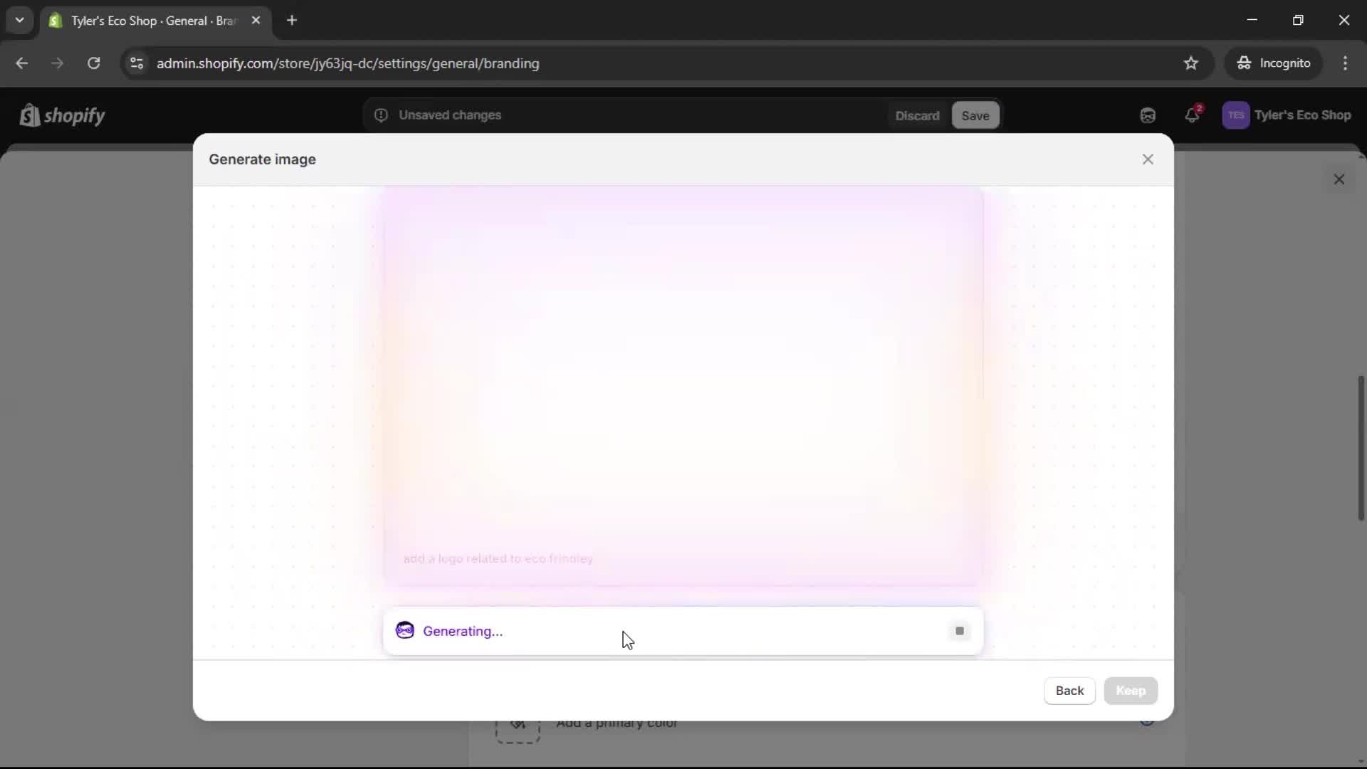 Customization settings screenshot