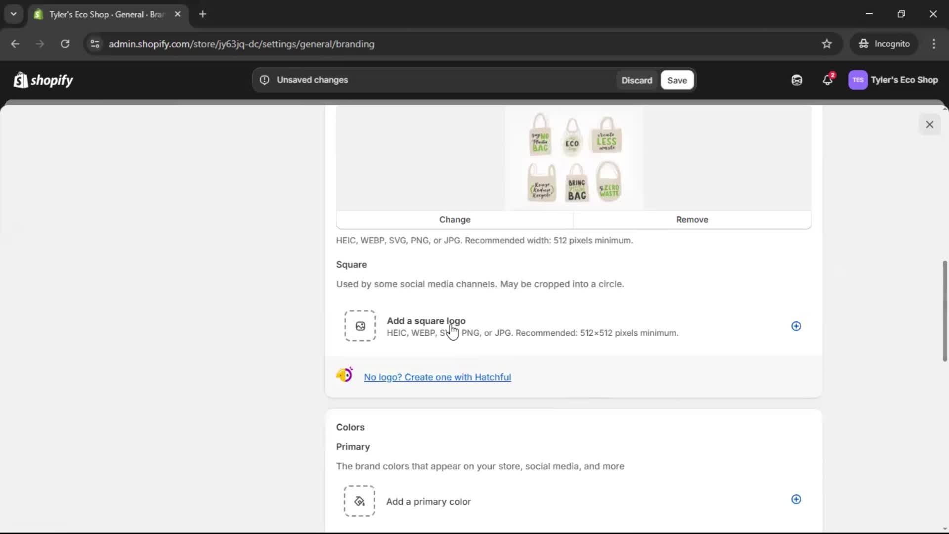 Customization settings screenshot