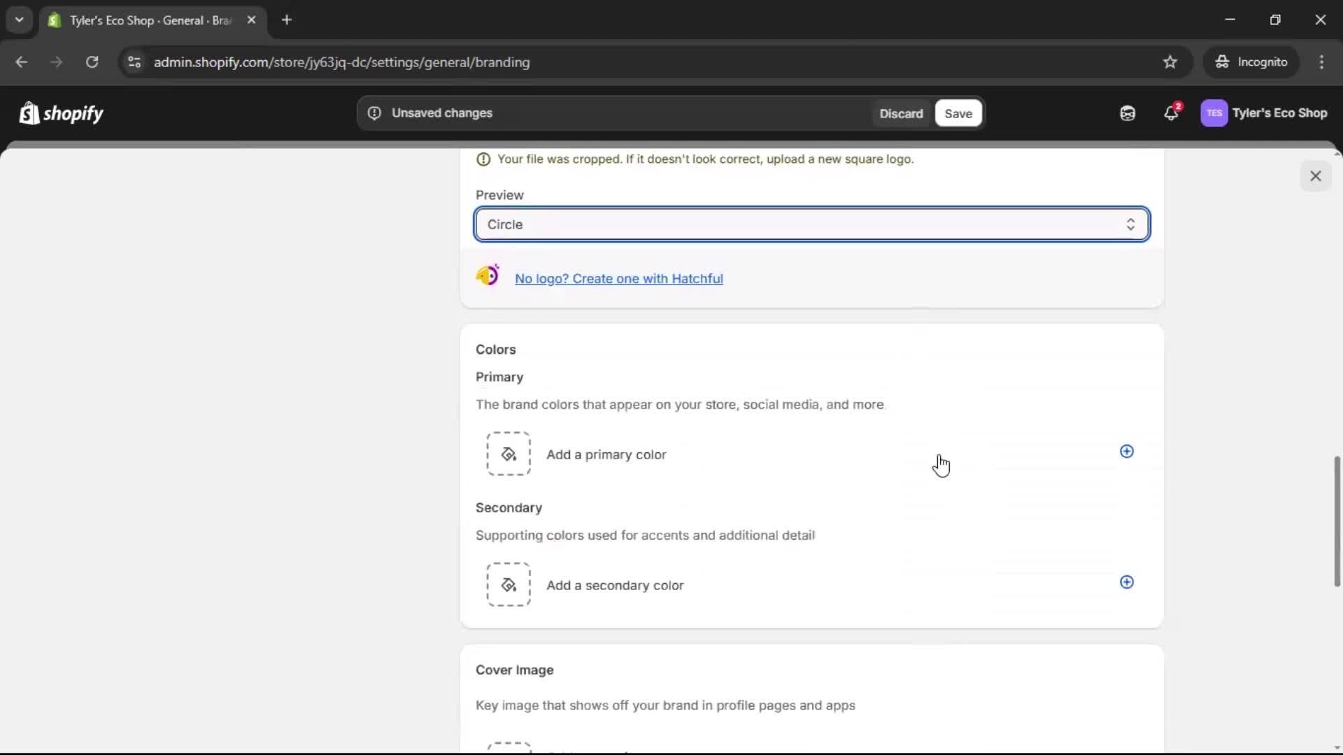 Customization settings screenshot