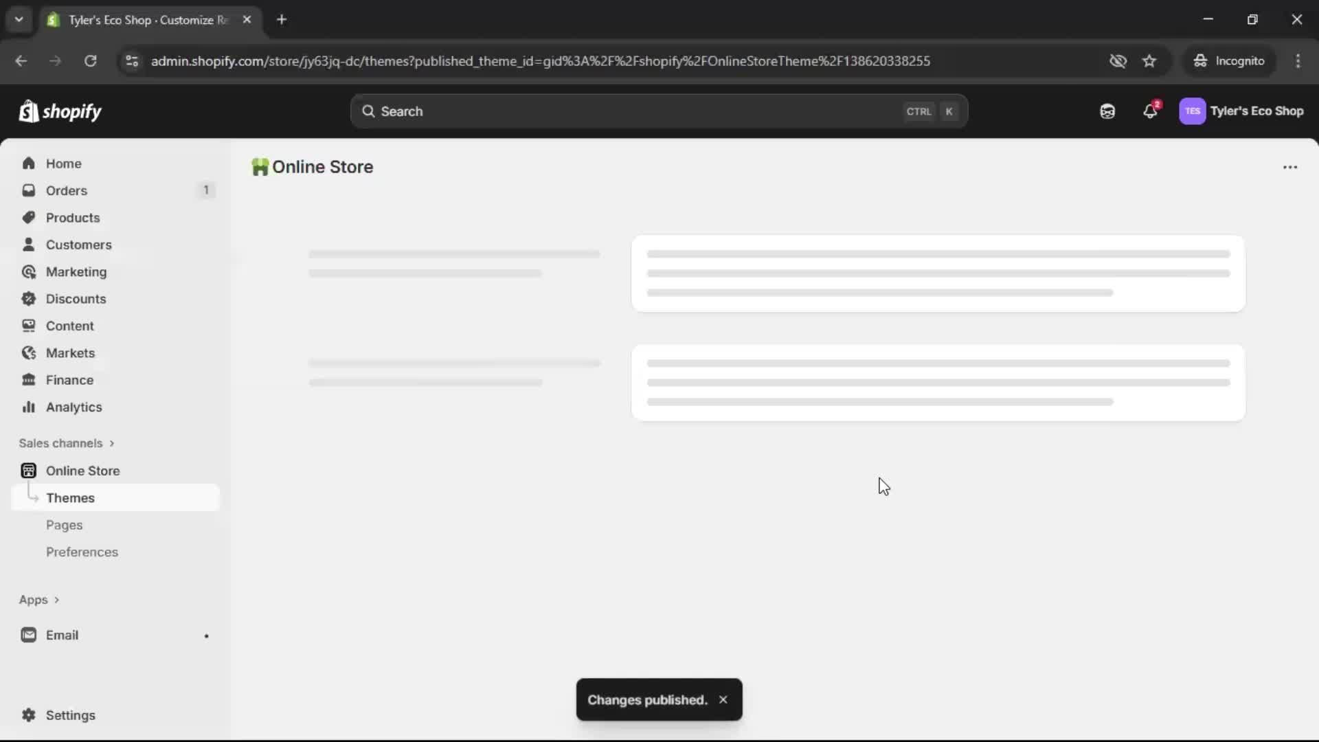 Customization settings screenshot