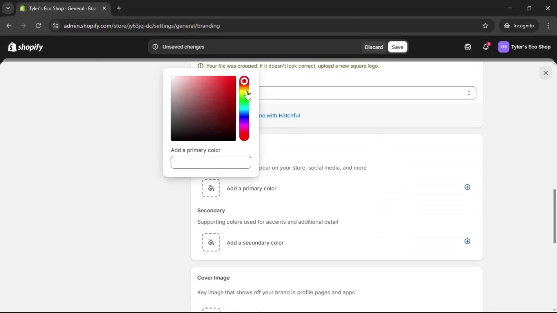 Customization settings screenshot