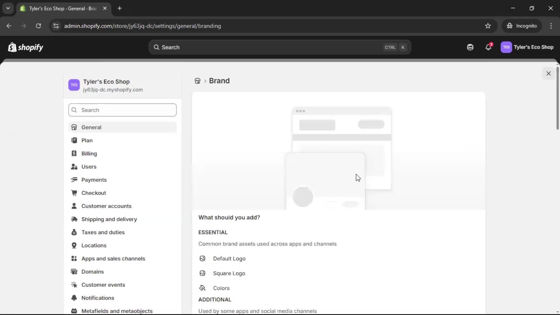 Customization settings on Shopify video thumbnail