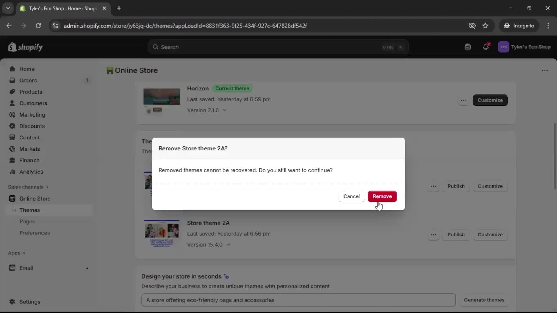 Customization settings screenshot
