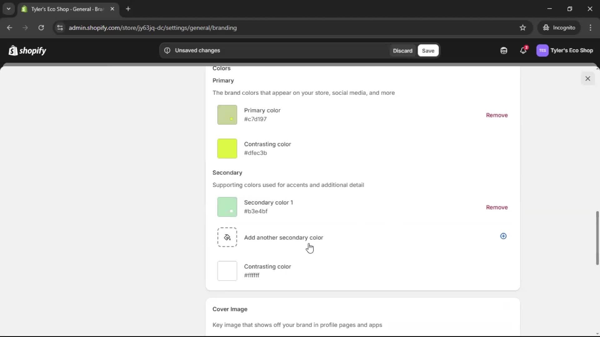 Customization settings screenshot