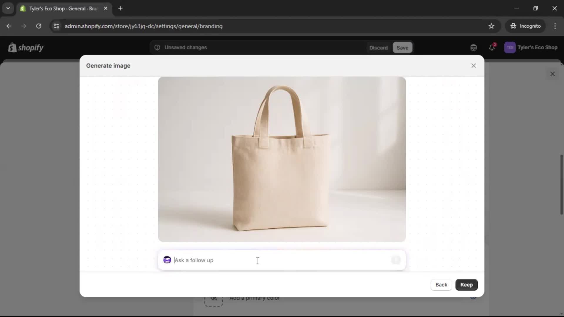 Customization settings screenshot