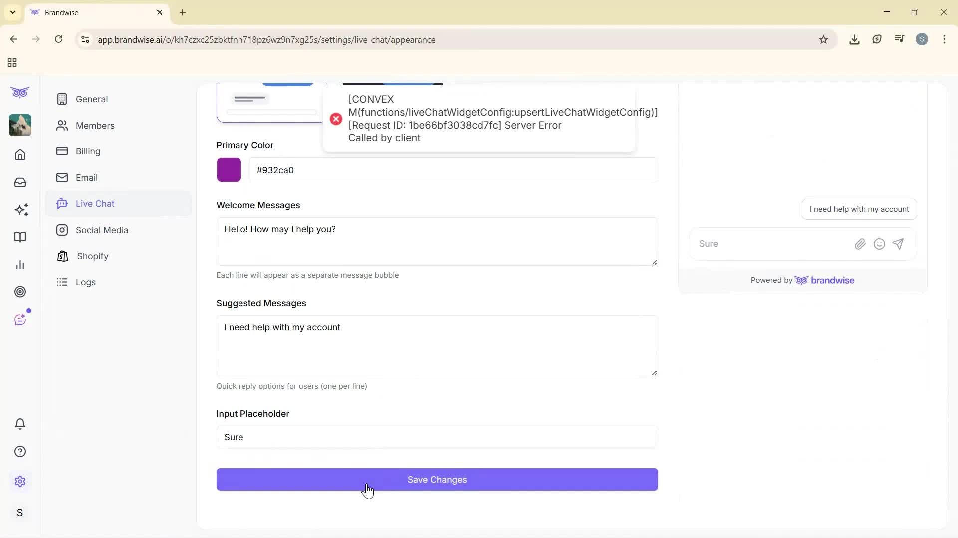Customizing appearance screenshot