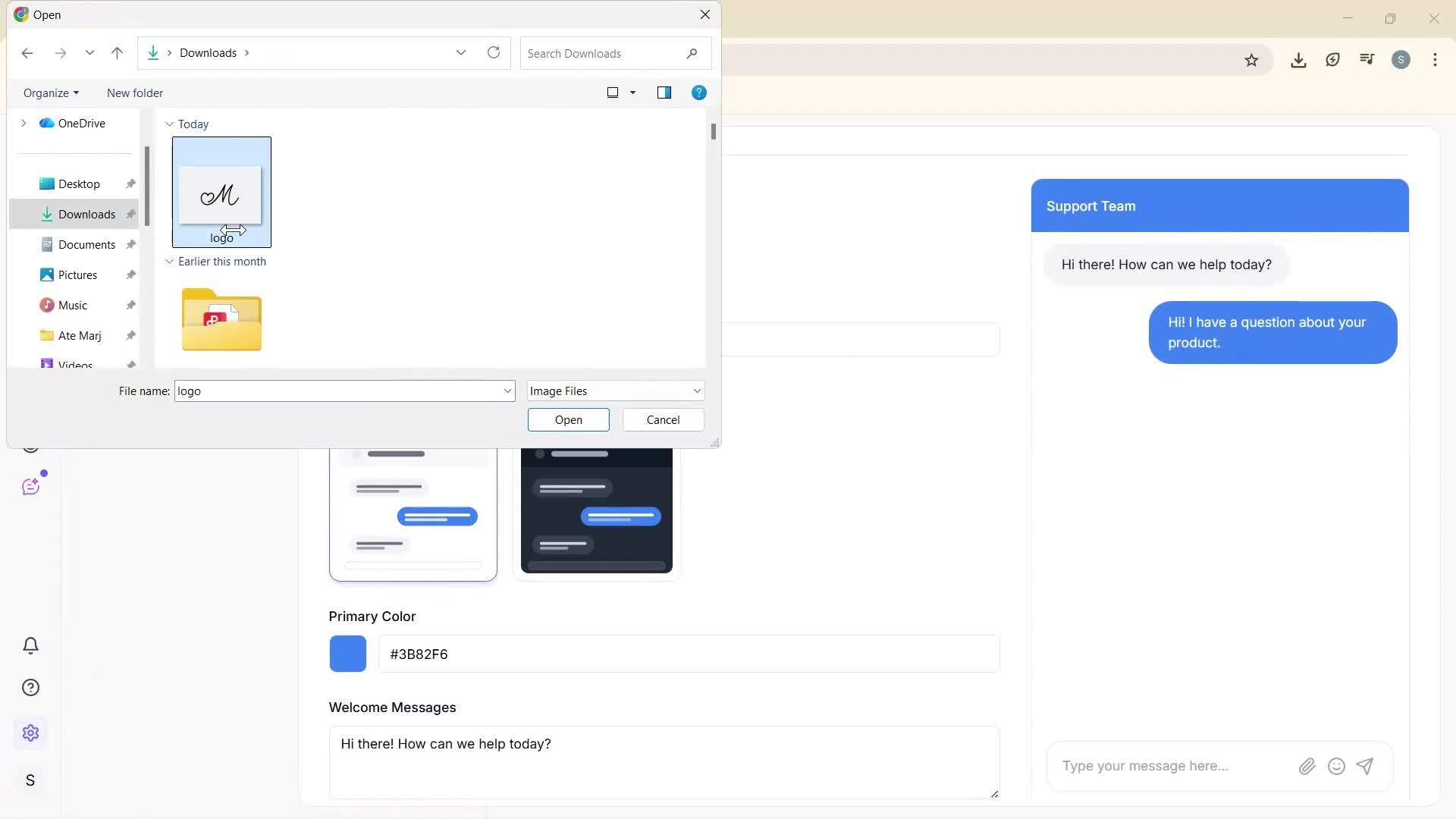 Customizing appearance screenshot