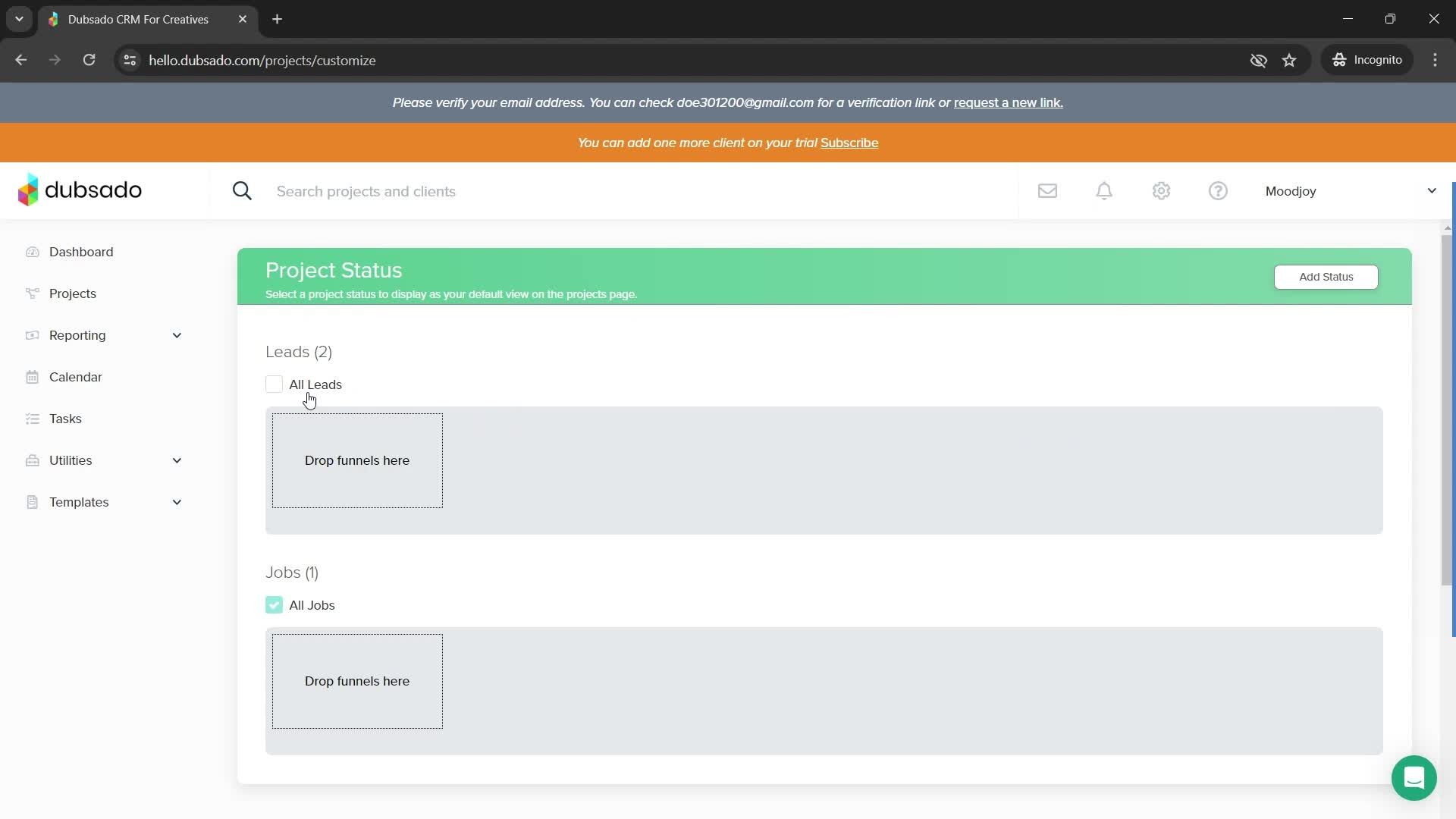 Customizing a project screenshot