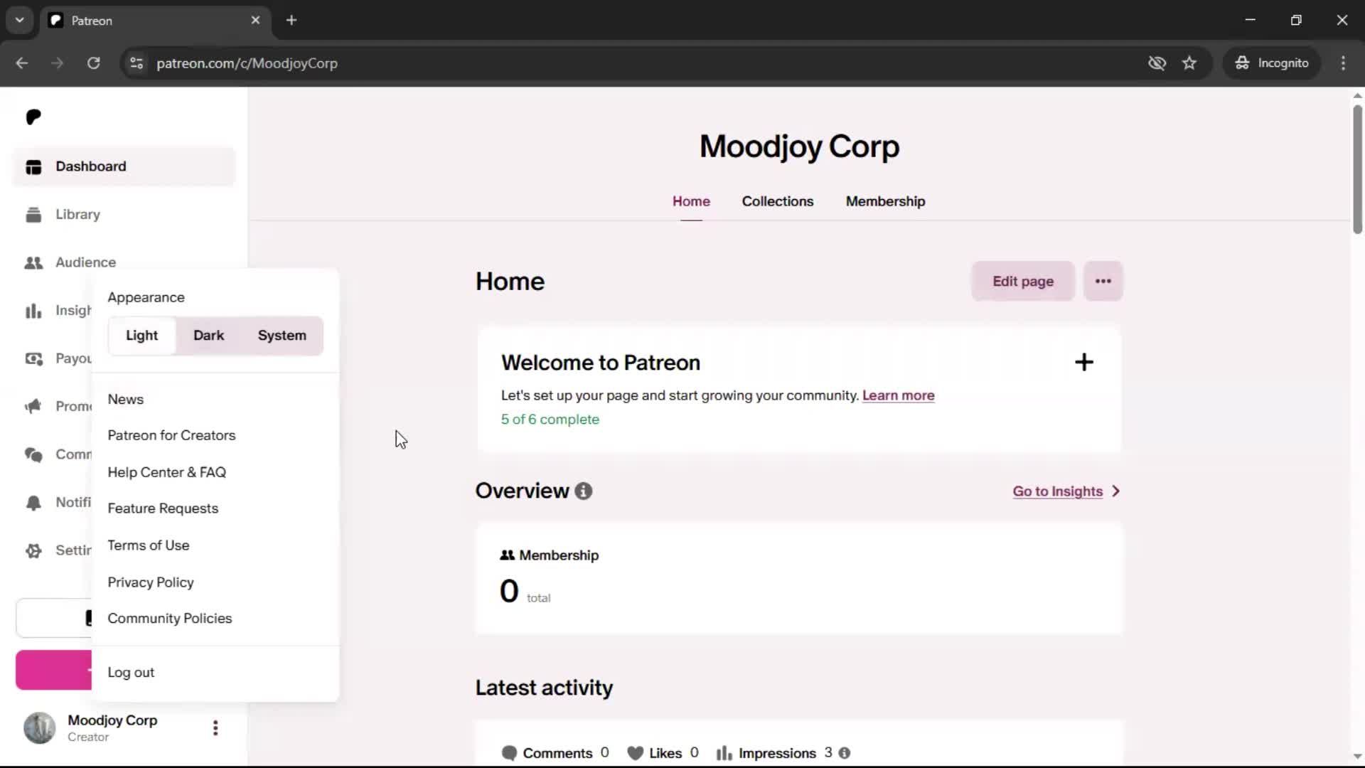 Customizing appearance screenshot