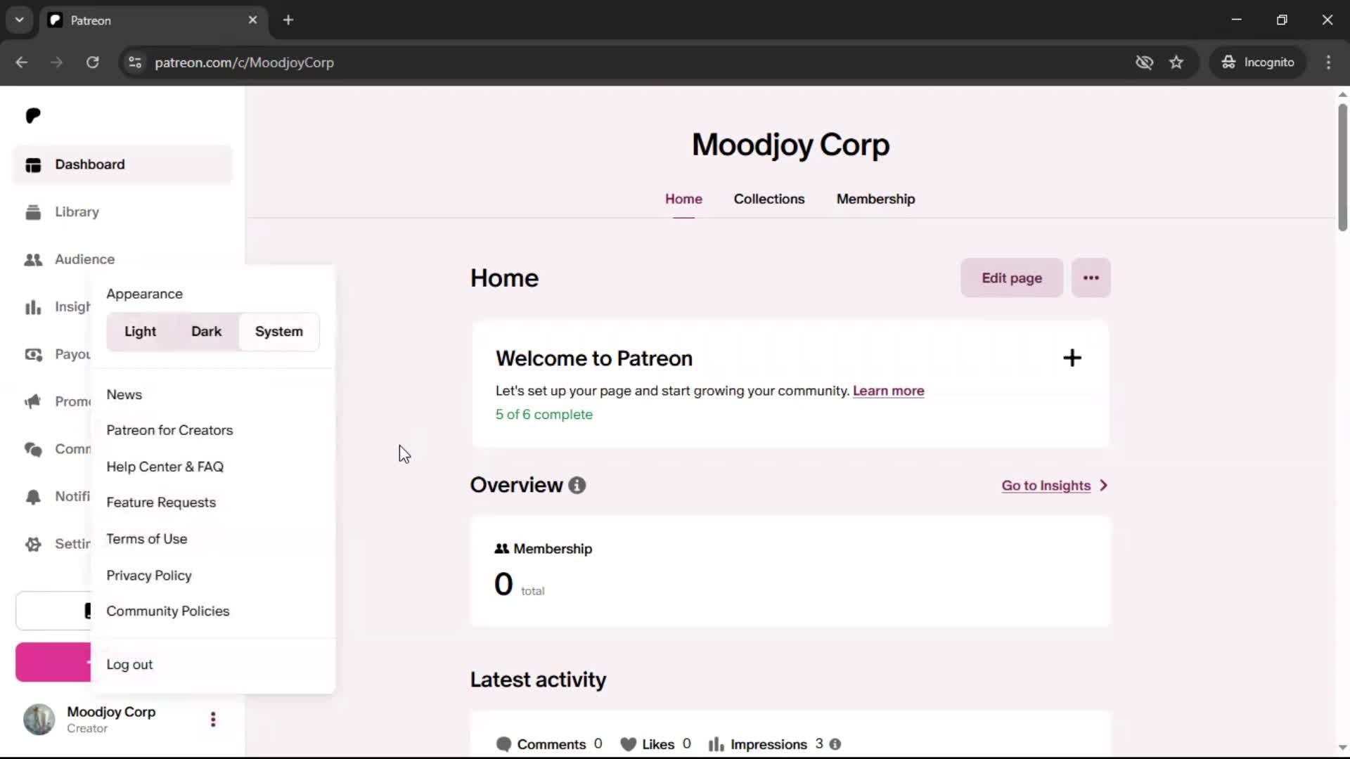 Customizing appearance screenshot