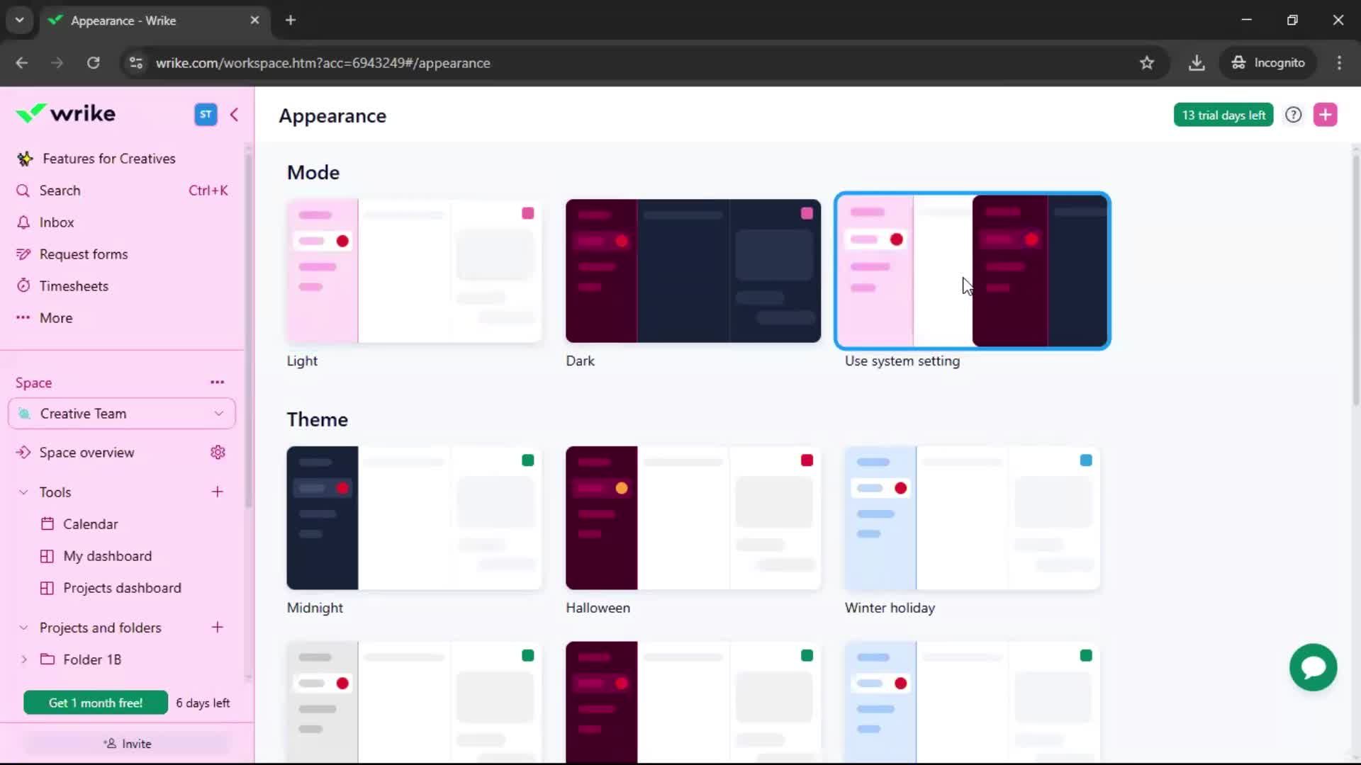 Customizing appearance screenshot