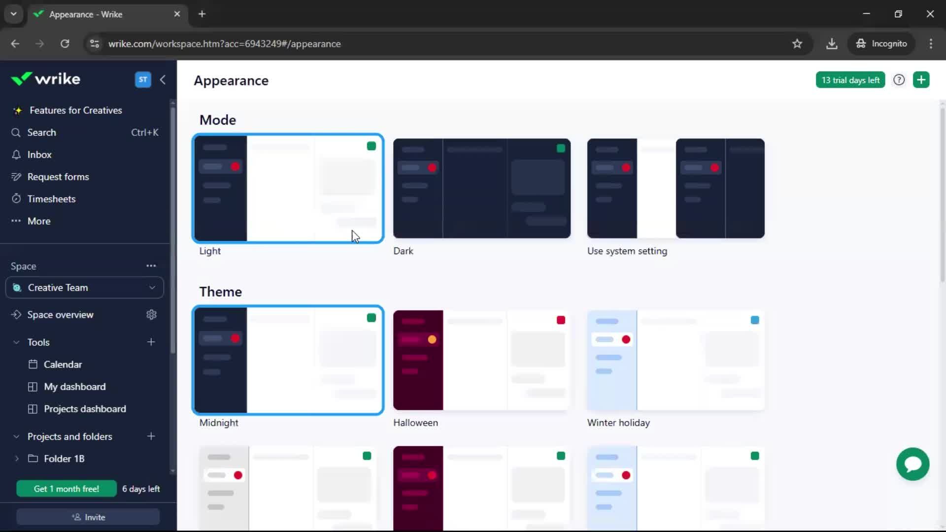 Customizing appearance screenshot