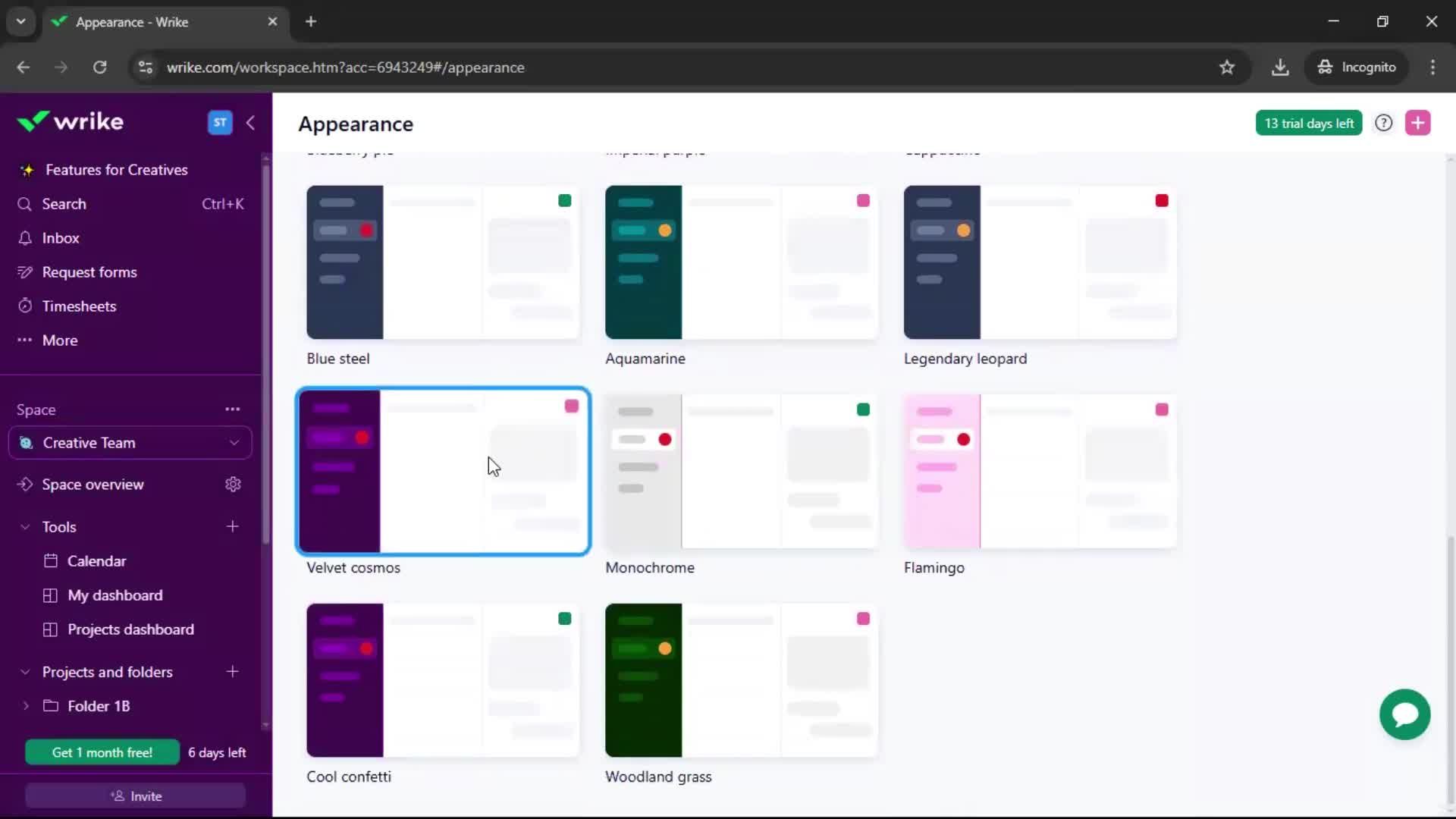 Customizing appearance screenshot