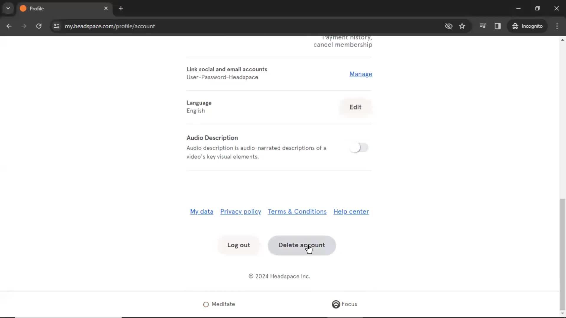 Deleting your account on Headspace video thumbnail