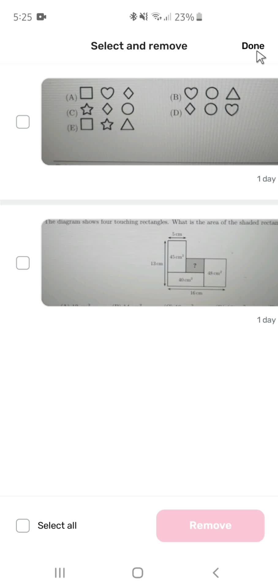 Deleting question bank screenshot