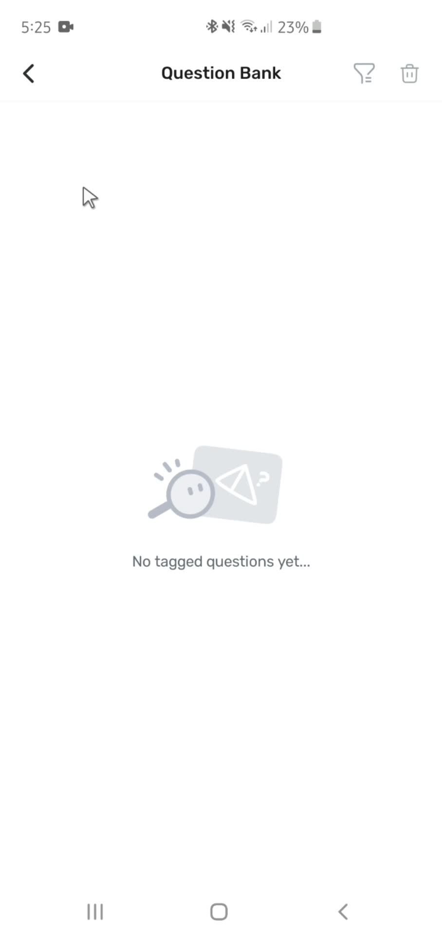 Deleting question bank screenshot